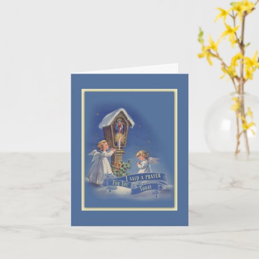 天使マリア様のために今日祈りを捧げました カード (黄色い花)