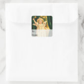 天使リングや輪インクリスマスヴィンテージギフトラベル スクエアシール (バッグ)