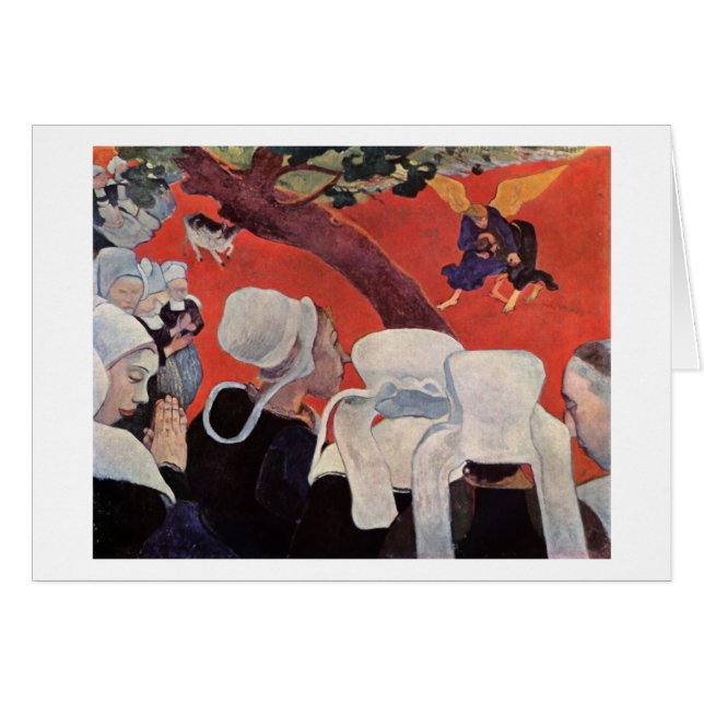 天使レスリングとヤコブ，ポール・ゴーギャン (正面横)