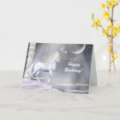 天使一角獣のシーン カード (黄色い花)