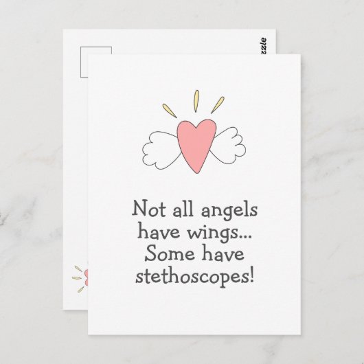 天使全てが翼を持っているわけではない。聴診器を持つ天使もいる。 ポストカード (正面/裏面)