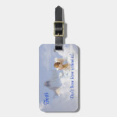 天使及びイエス・キリストの信頼はそれなしでは起点に去りません ラゲッジタグ (正面縦)