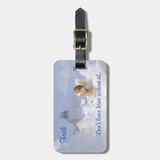 天使及びイエス・キリストの信頼はそれなしでは起点に去りません ラゲッジタグ (正面縦)