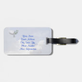 天使及びイエス・キリストの信頼はそれなしでは起点に去りません ラゲッジタグ (裏面横)