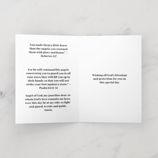 天使恵み箔グリーティングカード 箔グリーティングカード (内側レイダウン)