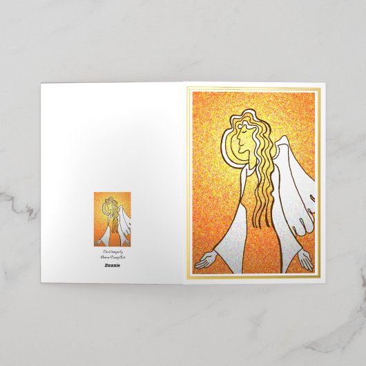 天使恵み箔グリーティングカード 箔グリーティングカード (外側レイダウン)