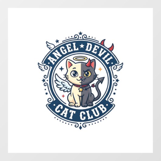 天使悪魔猫+猫ママギフトアイデア - 天使悪魔キャット ウィンドウサイン (シート)