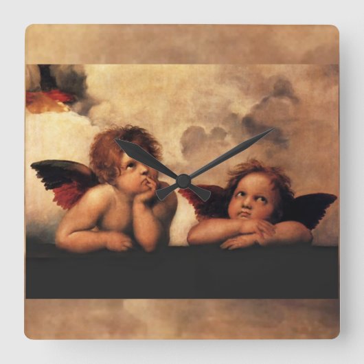 天使時計 スクエア壁時計 (正面)