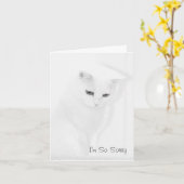 天使猫の悔やみや弔慰カード カード (黄色い花)