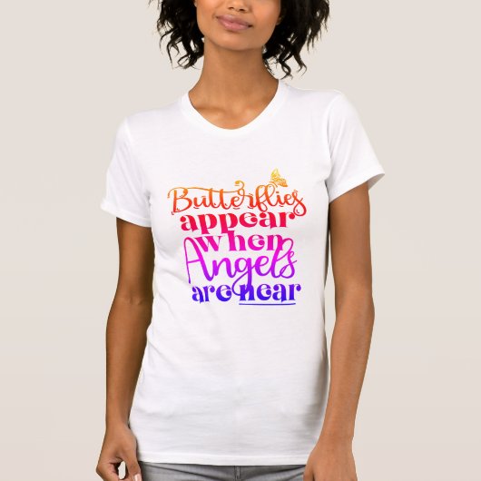 "天使現る..." マルチカラーバタフライ Tシャツ (正面)