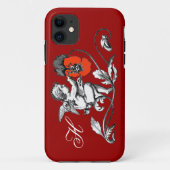天使絵画の赤い花,モノグラム,赤 Case-Mate iPhoneケース (裏面)