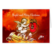 天使絵画は空のクリスマスに赤い花だ (正面横)