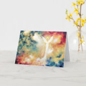 "天使軽い"のファインアートの挨拶状 カード (黄色い花)