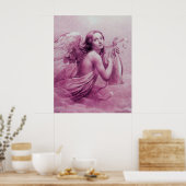 天使遊のライラ雲ピンク ポスター (キッチン)