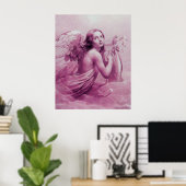 天使遊のライラ雲ピンク ポスター (ホームオフィス)