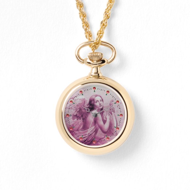 天使遊のライラ雲ピンク 腕時計 (正面)