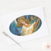 天使遊の竪琴の音楽 楕円形シール (封筒)