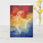 "天使降下"のファインアートの挨拶状 カード (黄色い花)