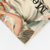 天使音楽ビクトリアンなクリスマスのモノグラム フリースブランケット (角)