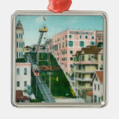 天使飛行トロリーの空中写真 メタルオーナメント (正面)