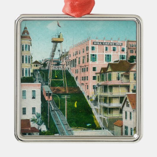 天使飛行トロリーの空中写真 メタルオーナメント (正面)