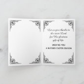 天使食べ物を与えの子羊。イースターカード。 シーズンカード (内部)