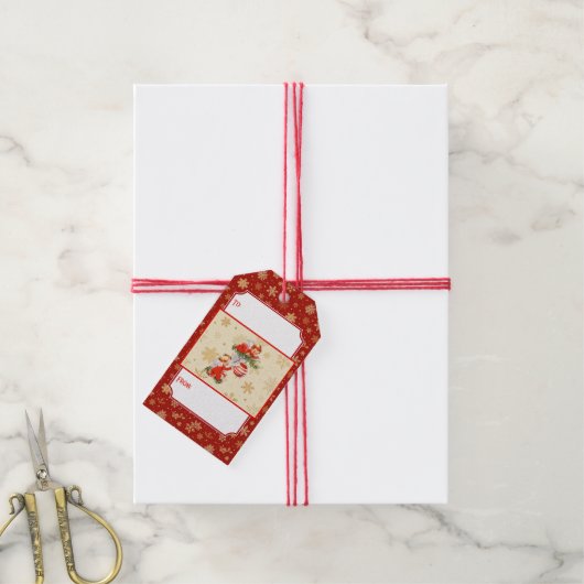 天使飾のクリスマスツリー ギフトタグ (より糸付き)