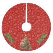 天使飾のクリスマスツリー ブラッシュドポリエステルツリースカート (正面)