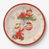 天使飾のクリスマスツリー ペーパープレート (正面)
