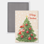 天使飾のクリスマスツリー マグネット (正面/裏面)