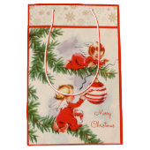 天使飾のクリスマスツリー ミディアムペーパーバッグ (正面)