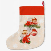 天使飾のクリスマスツリー ラージクリスマスストッキング (裏面)