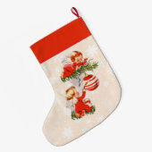 天使飾のクリスマスツリー ラージクリスマスストッキング (裏面 (吊り時))