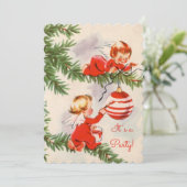 天使飾のクリスマスツリー 招待状 (スタンド正面)