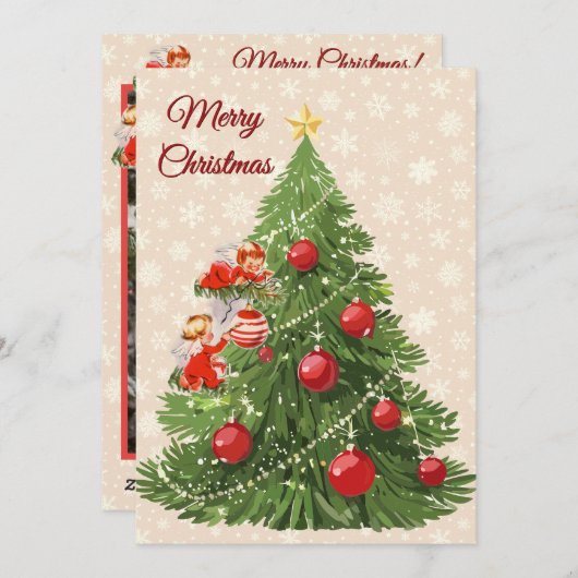 天使飾の木 | クリーム シーズンカード (正面/裏面)