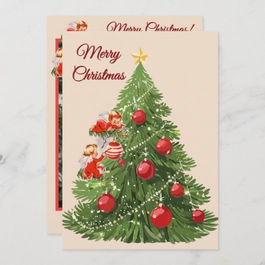 天使飾の木 | クリーム シーズンカード (正面/裏面)