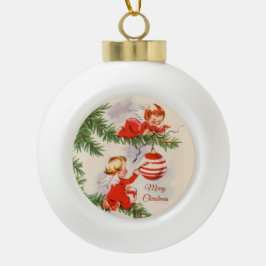 天使飾の木 セラミックボールオーナメント