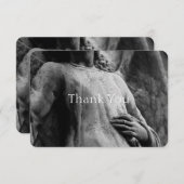 天使2のキリスト教の記念の悔やみや弔慰は感謝していしています サンキューカード (正面/裏面)