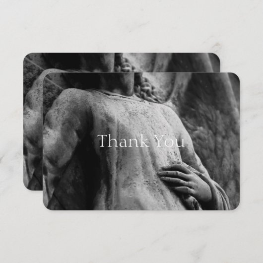 天使2のキリスト教の記念の悔やみや弔慰は感謝していしています サンキューカード (正面/裏面)