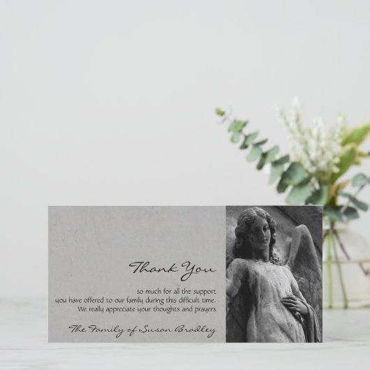 天使2の悔やみや弔慰は写真カード感謝していしています サンキューカード (スタンド正面)