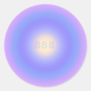 天使888バランス – 天使の数値グラデーション ラウンドシール