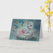 "天使"のを用いる金星挨拶状 カード (黄色い花)