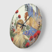 天使、女、花の壁時計 ラージ壁時計 (傾斜)