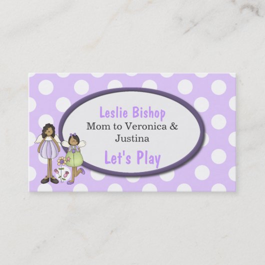 天使/妖精のカスタムなお母さんの演劇の日付カード コーリングカード (正面)