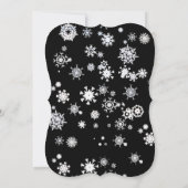 天使、宝石、花きらめくびらクラシックブラック 招待状 (裏面)