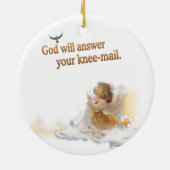 天使-祈りの言葉の世界で最も素晴らしい無線電信は接続します セラミックオーナメント (裏面)