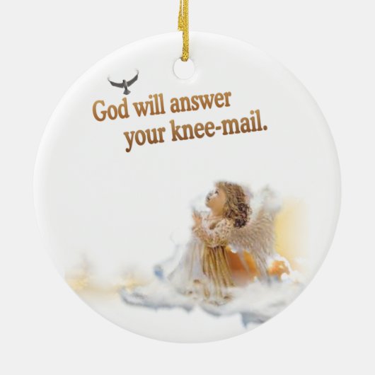 天使-祈りの言葉の世界で最も素晴らしい無線電信は接続します セラミックオーナメント (裏面)