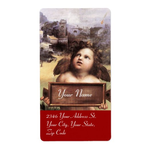 天使 / 羽を持つキューピッド, 赤 ラベル (正面)