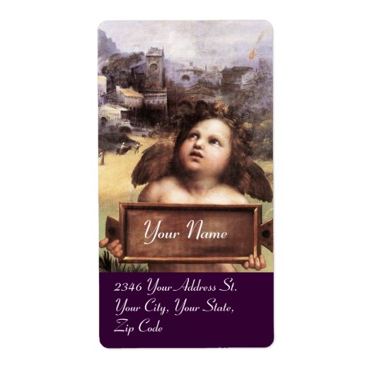 天使 / 羽を持つケルブ、紫 ラベル (正面)