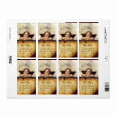 天使 / 羽根の生えたキューピッド, 茶色の羊皮紙, 白 ラベル (フルシート)